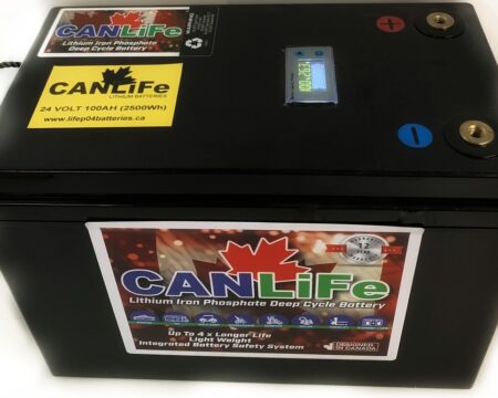 CanLiFe 24 Volt 120 AH (3.07KW) LiFeP04 Batteries Built To Order In Canada