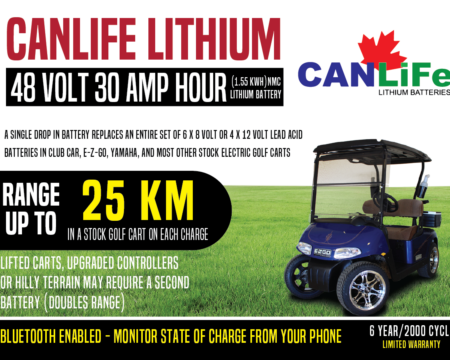 CanLiFe 48 Volt 30 AH Version 2.0 Lithium Ion Golf Cart Battery With Bluetooth & LCD