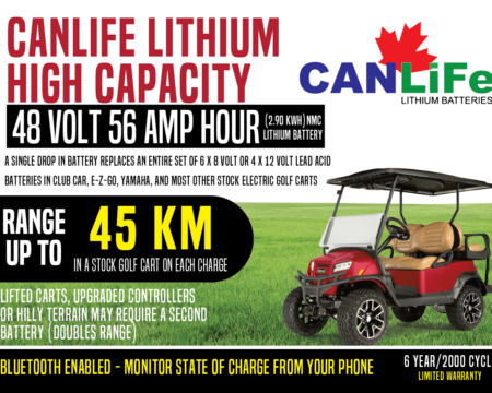 CanLiFe High Capacity 48 Volt 56 AH Version 2.0 Lithium Ion Golf Cart Battery With LCD & Bluetooth