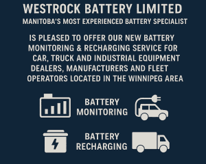 New Fleet Operator / Vehicle & Equipment Dealer Battery Monitoring & Recharge Service - Winnipeg Area