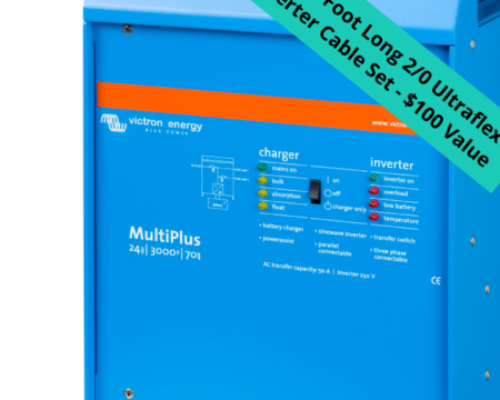 Victron Multiplus 24/3000/70-50 - 2.4KW Inverter/Charger - 24 Volt Input - PMP243021102 With Free Cables
