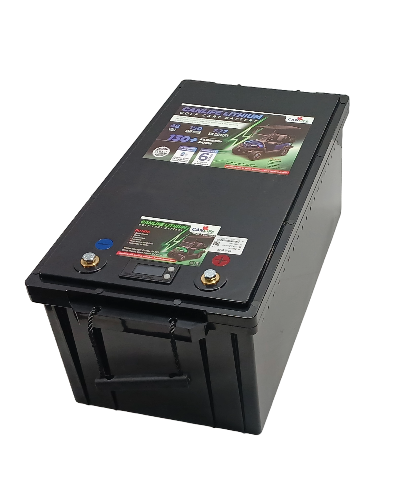 CanLiFe 48V 150Ah golf cart battery close-up