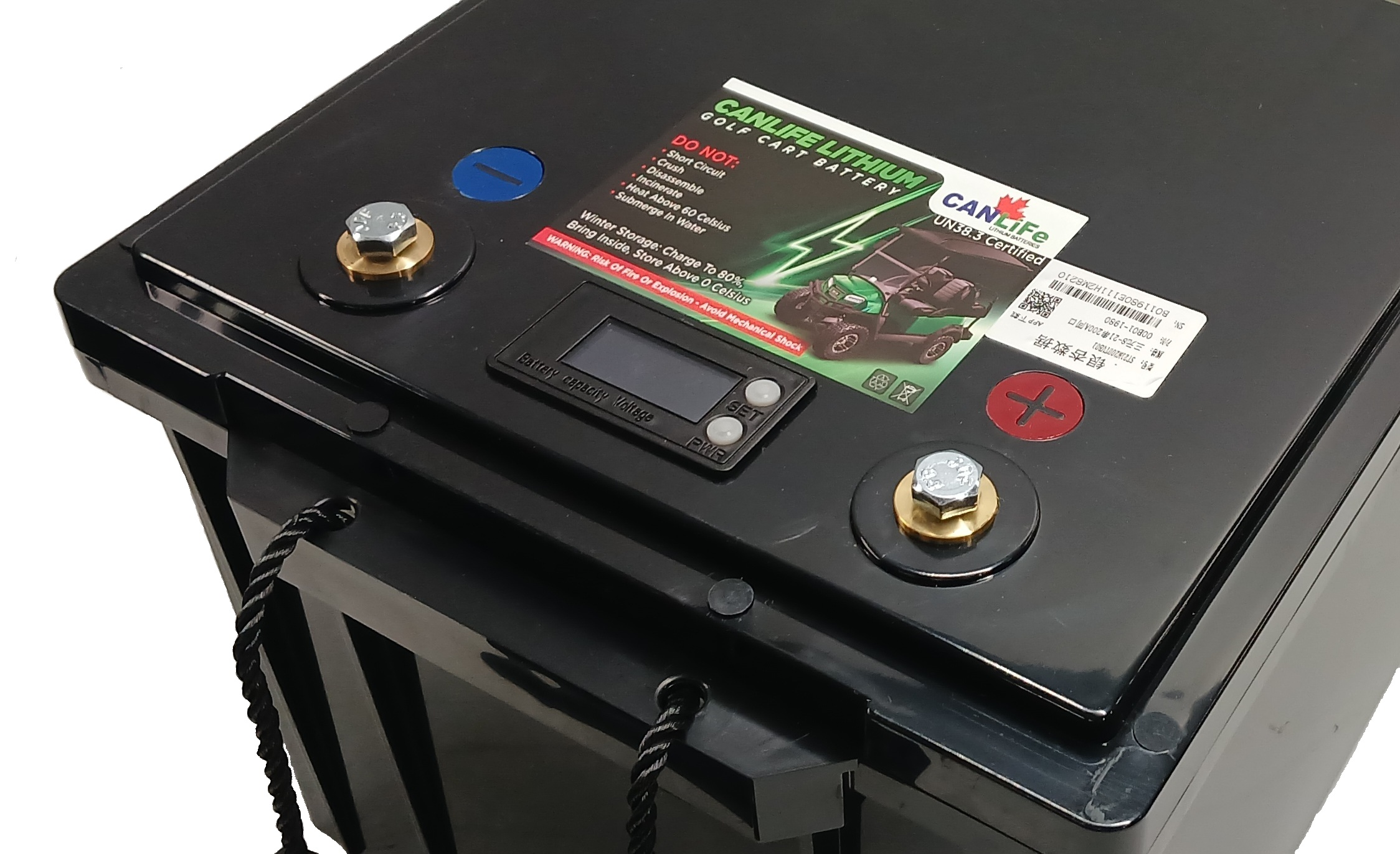 CanLiFe 48V 150Ah golf cart battery angle view