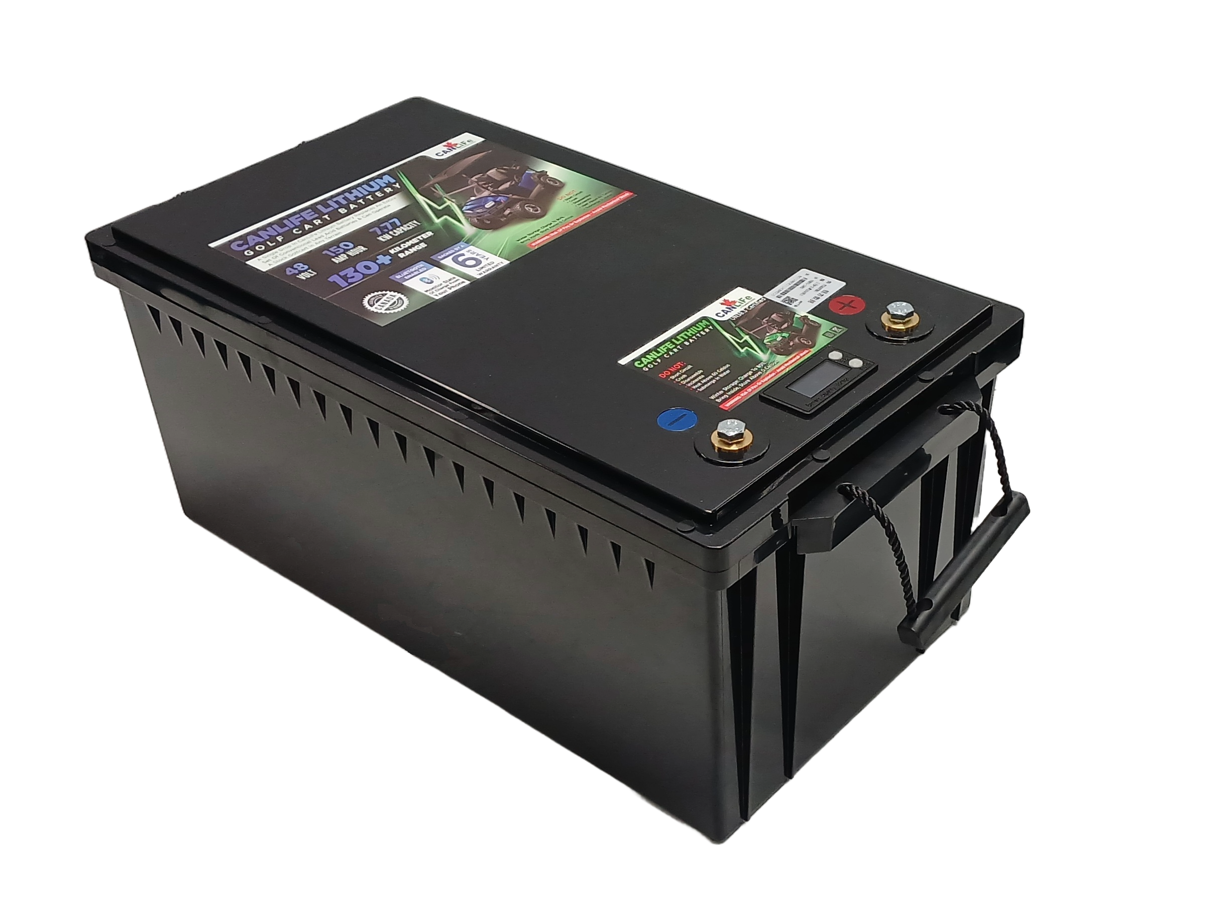 CanLiFe 48V 150Ah golf cart battery side angle