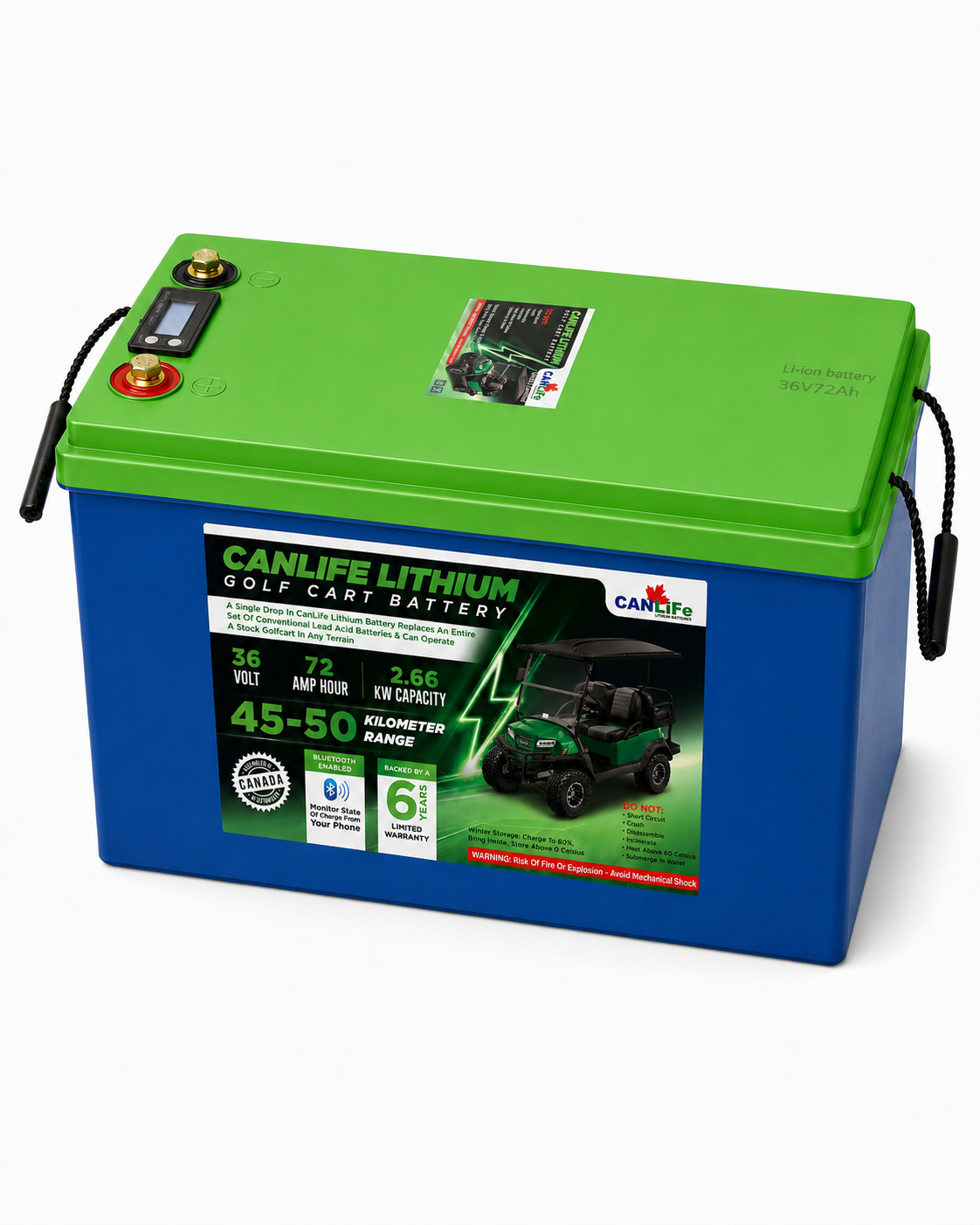CanLiFe 36V 72Ah lithium golf cart battery kit
