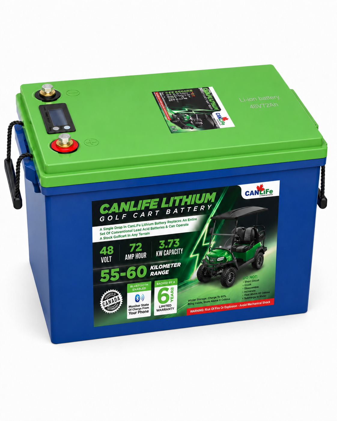 CanLiFe 48V 72Ah lithium golf cart battery kit